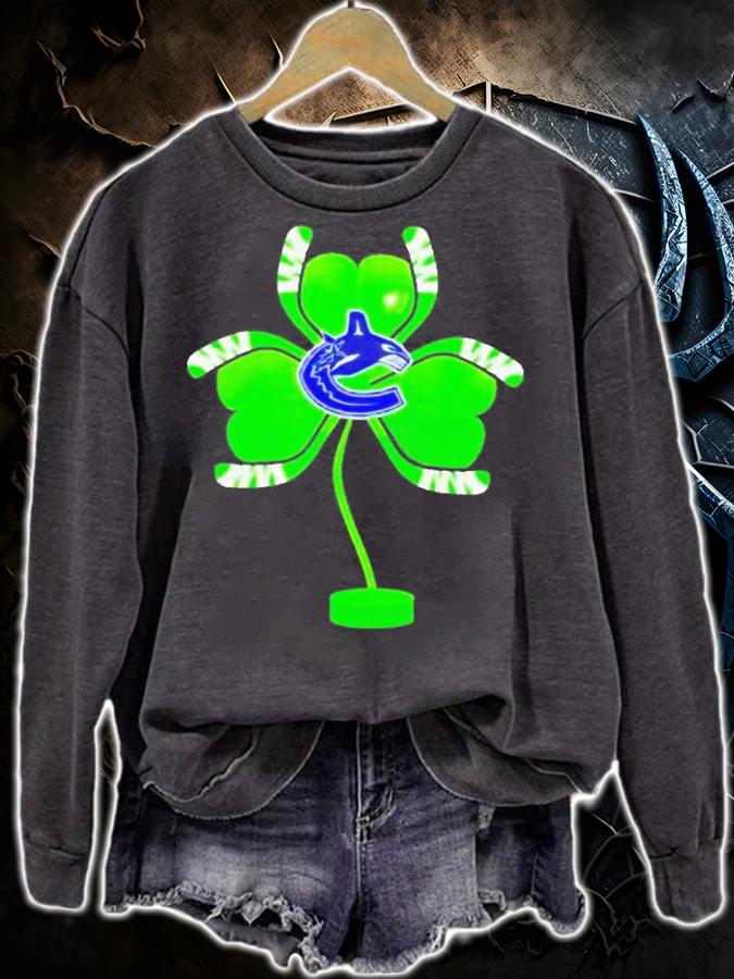Vancouver Canucks Shamrock Hockey Tree St Patricks Day T-Shirt sweatshirt