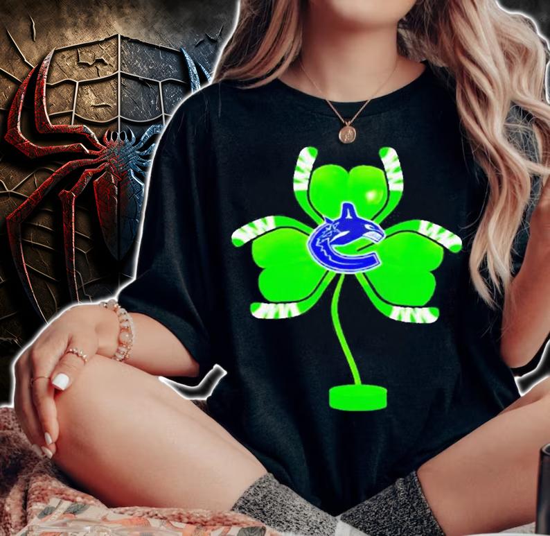 Vancouver Canucks Shamrock Hockey Tree St Patricks Day T-Shirt woman shirt