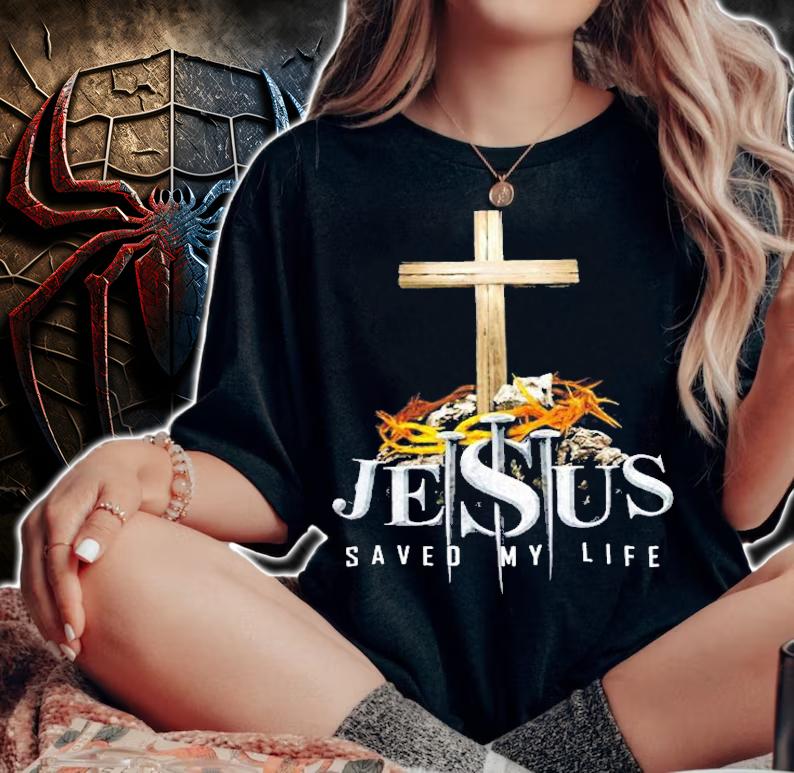 Jesus Saved My Life Cross Christian Shirt