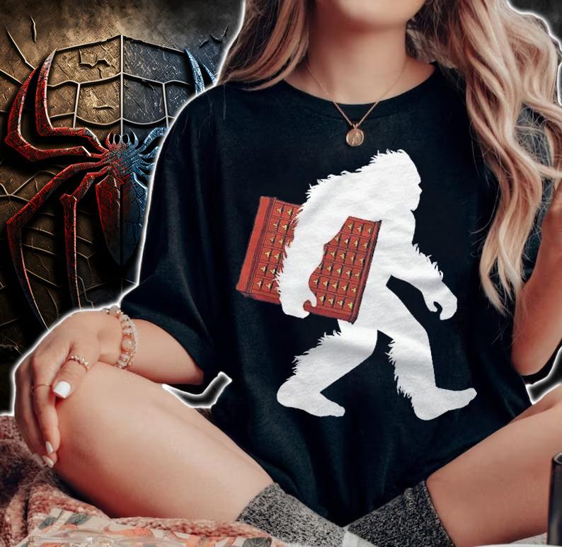 Librarian Bigfoot Carrying Library Card Catalog Sasquatch Shirt woman shirt