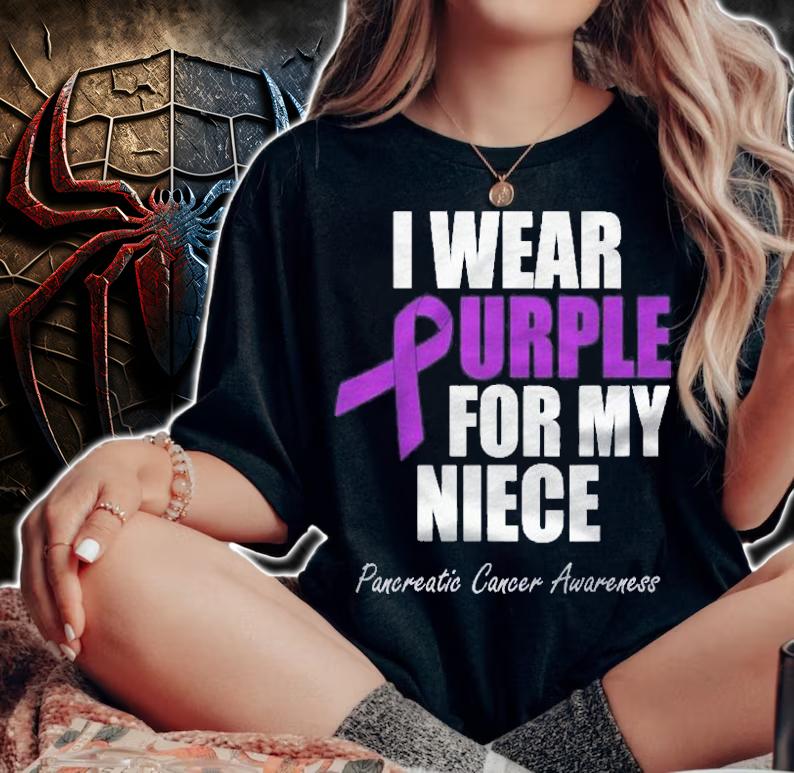 Pancreatic Cancer Awareness I Wear Purple For My Niece Shirt woman shirt