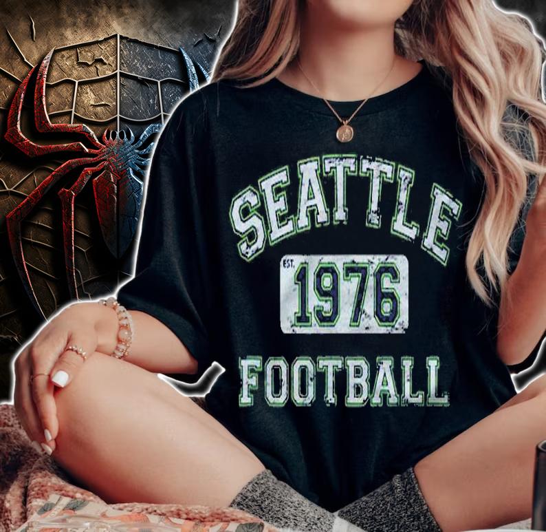 Seattle Football 1976 Distressed Vintage Style Shirt woman shirt