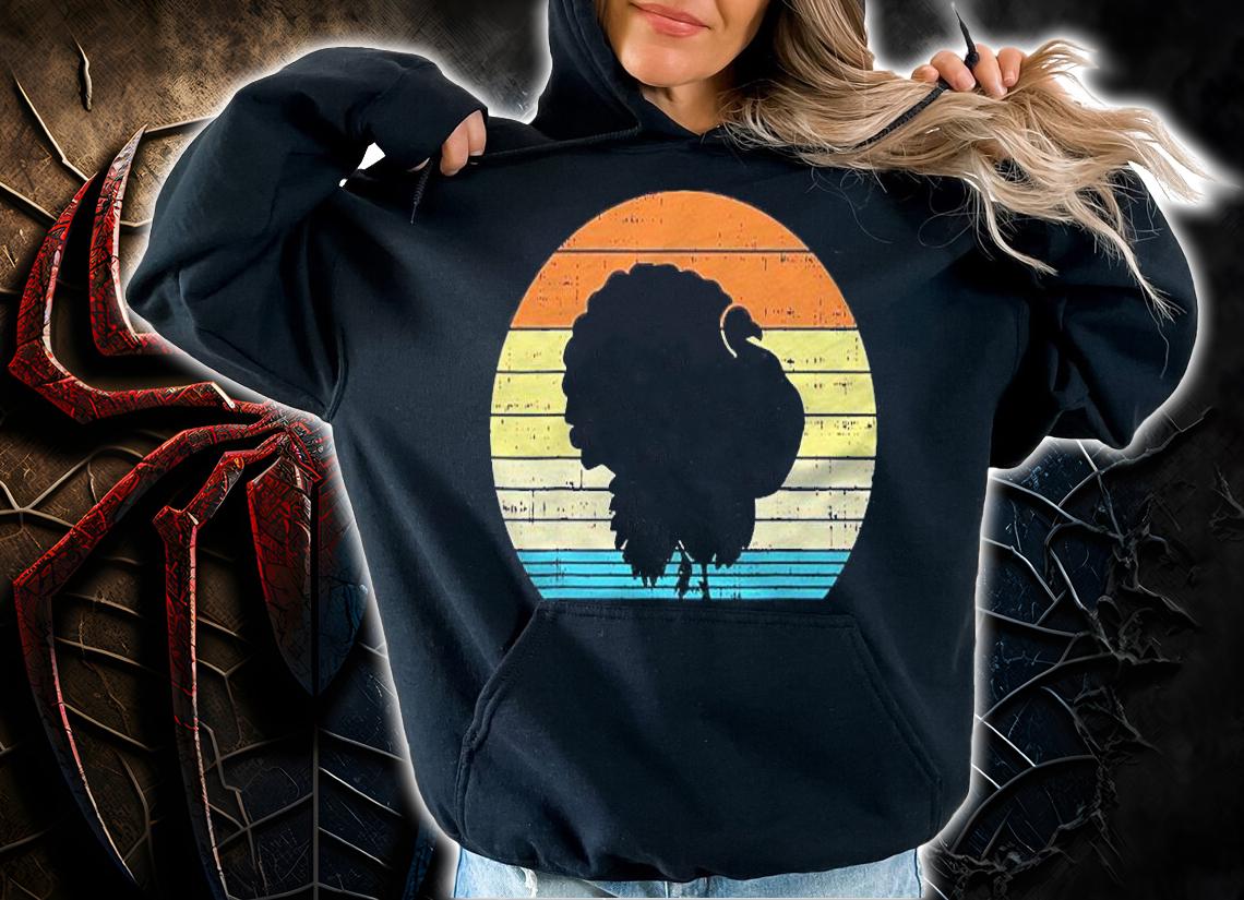 Turkey Day Sunset Retro Thanksgiving Fall Men Women Gift Shirt