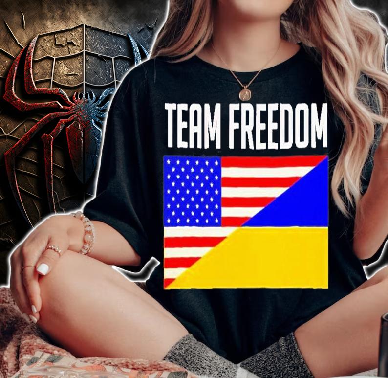 Usa And Ukraine Flag Team Freedom T-Shirt woman shirt