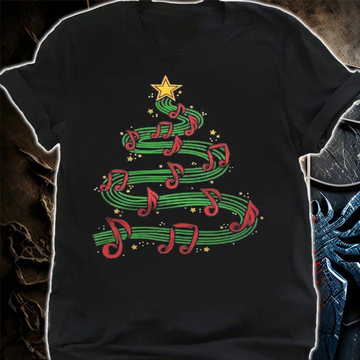 Christmas Tree Musical Notes Song Musician Singer Carols Music Shirt shirt