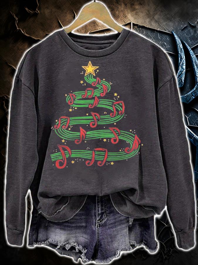 Christmas Tree Musical Notes Song Musician Singer Carols Music Shirt sweatshirt