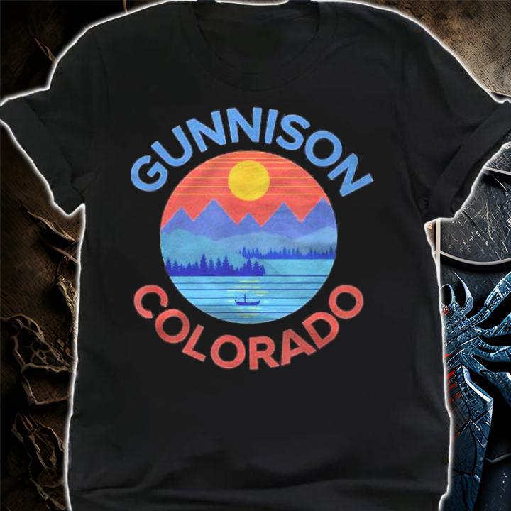 Gunnison Colorado Mountain Lake Retro Sunset Shirt shirt