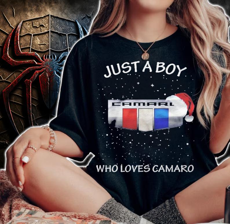 Just A Boy Who Loves Camaro And Christmas Shirt woman shirt