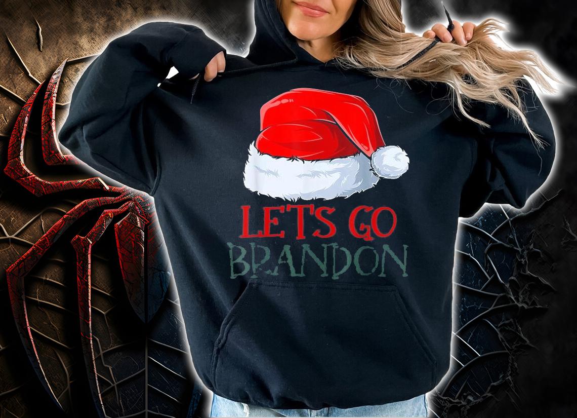 Lets Go Brandon Christmas Santa Hat Let's Go Brandon Xmas T-Shirt hoodie