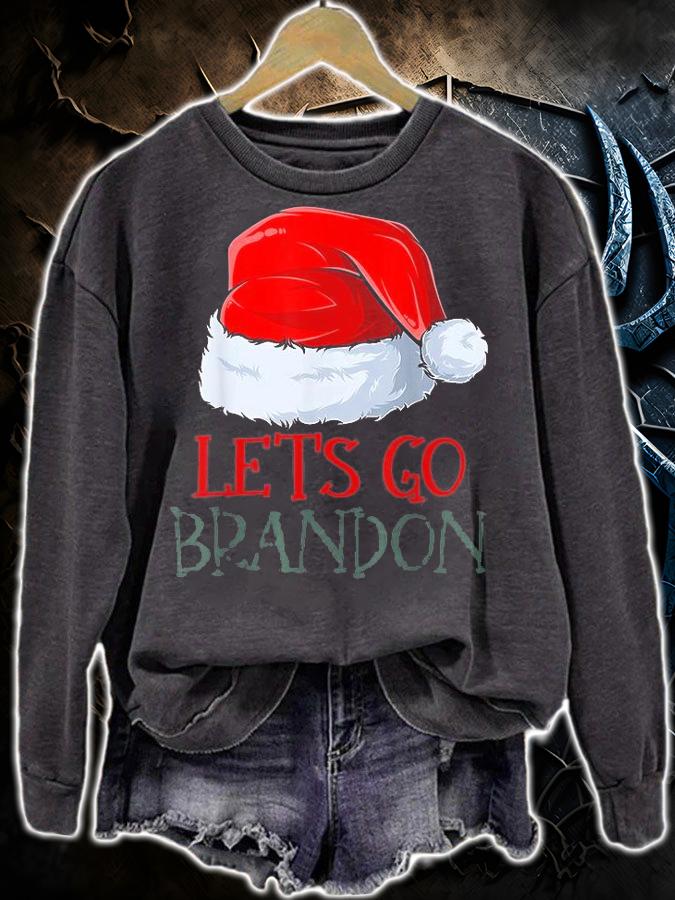 Lets Go Brandon Christmas Santa Hat Let's Go Brandon Xmas T-Shirt sweatshirt