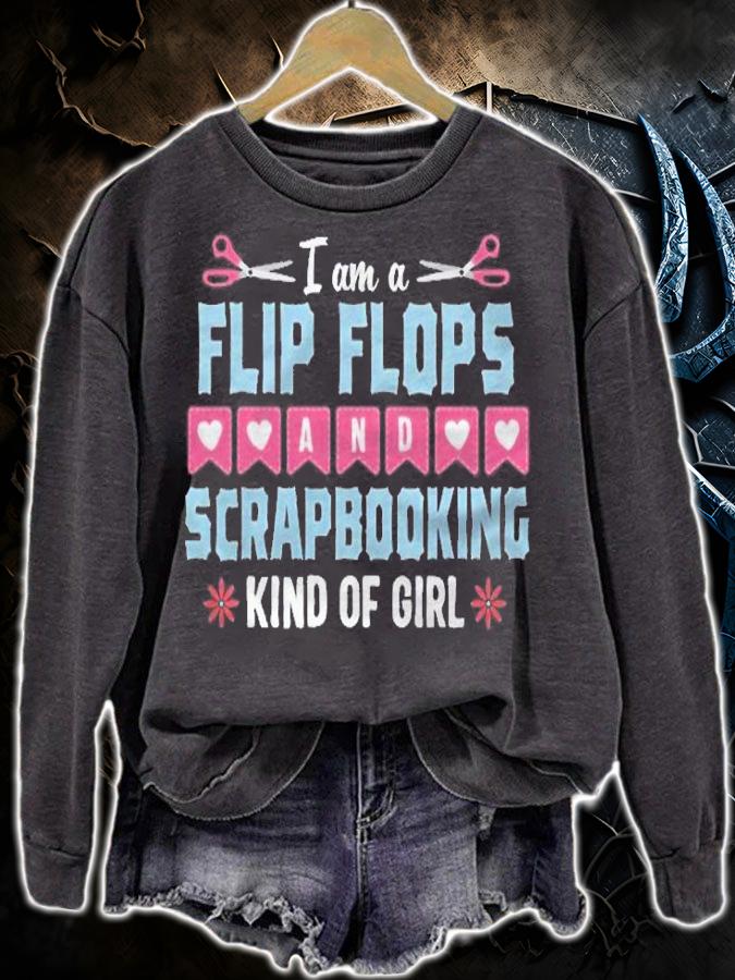 Scrapbooking Funny Flip Flops Crafting Scrapbook Hobby Gift Shirt sweatshirt