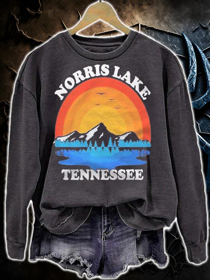 Summer Vacation Retro Sunset Tennessee Norris Lake Premium Shirt sweatshirt