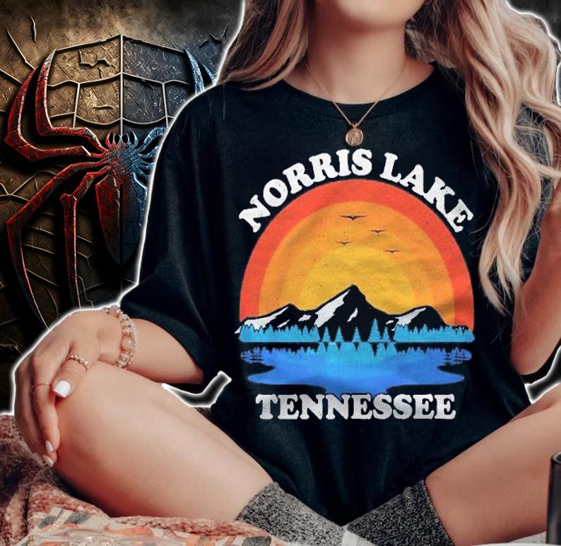 Summer Vacation Retro Sunset Tennessee Norris Lake Premium Shirt woman shirt