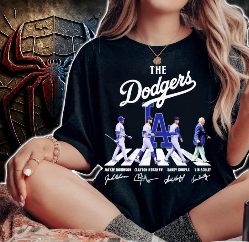The Los Angeles Dodgers Baseball Team Abbey Road Signatures Shirt woman shirt