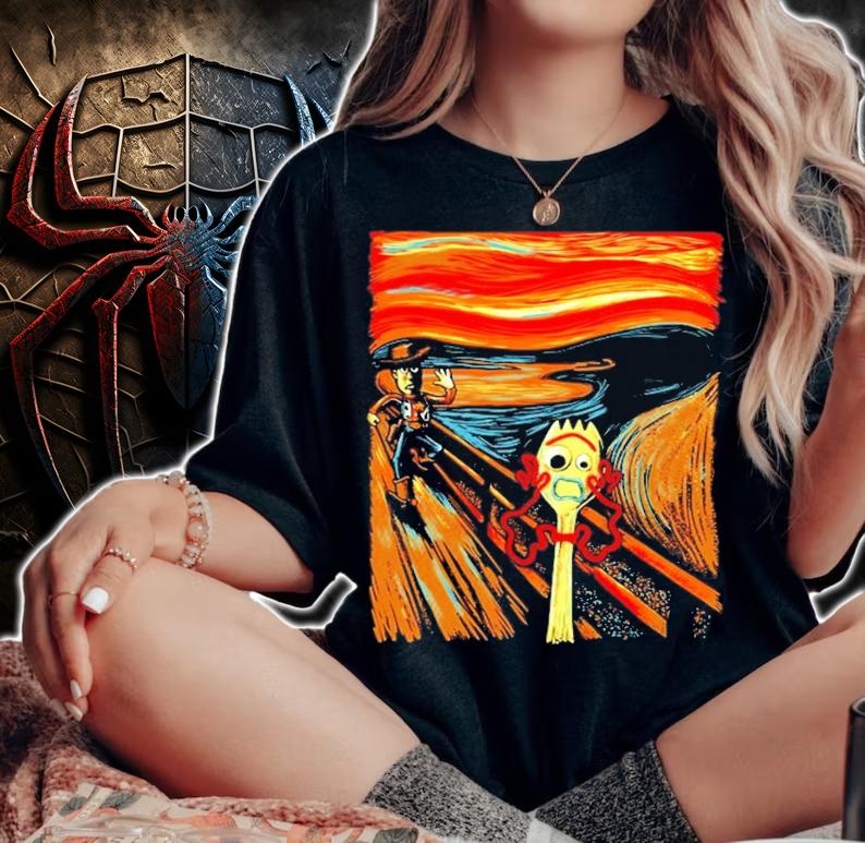 Toy Story Forky Woody The Scream t-shirt