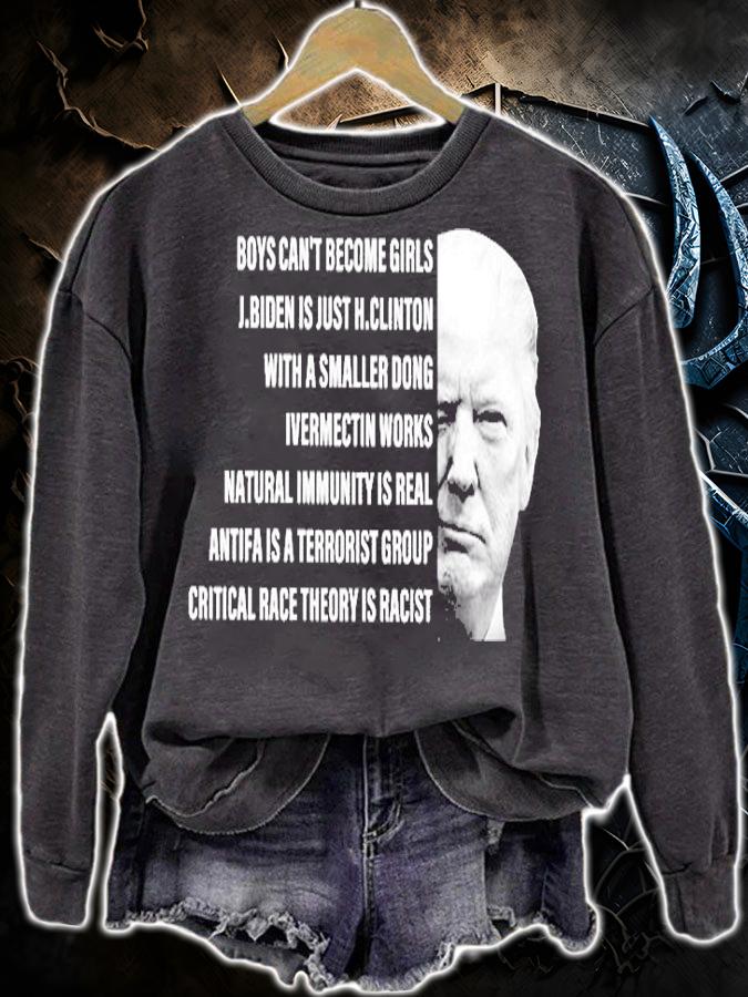 Trump boys can't become girls Joe Biden is just Hillary Clinton with a smaller dong ivermectin works shirt sweatshirt