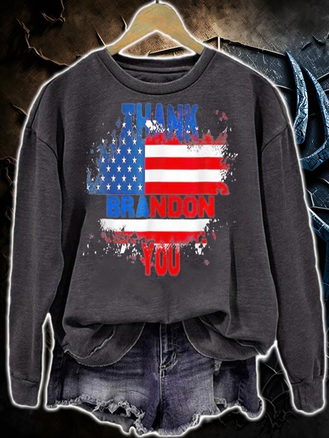 Vintage American Flag Political Republican Thank You Brandon T-Shirt sweatshirt