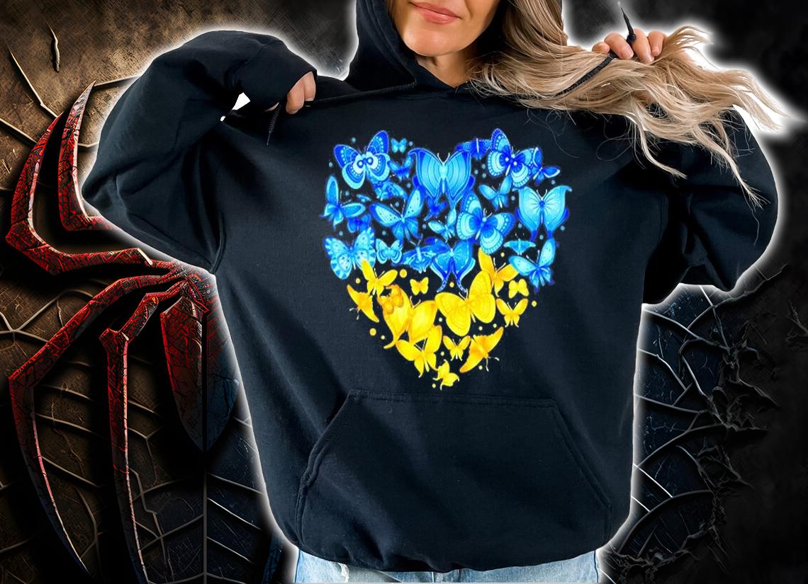 Heart Ukraine Love Ukraine Ukrainian Flag Stand With Ukraine T-Shirt hoodie