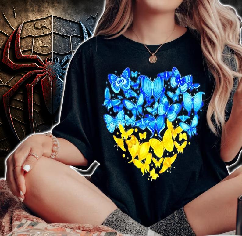 Heart Ukraine Love Ukraine Ukrainian Flag Stand With Ukraine T-Shirt woman shirt