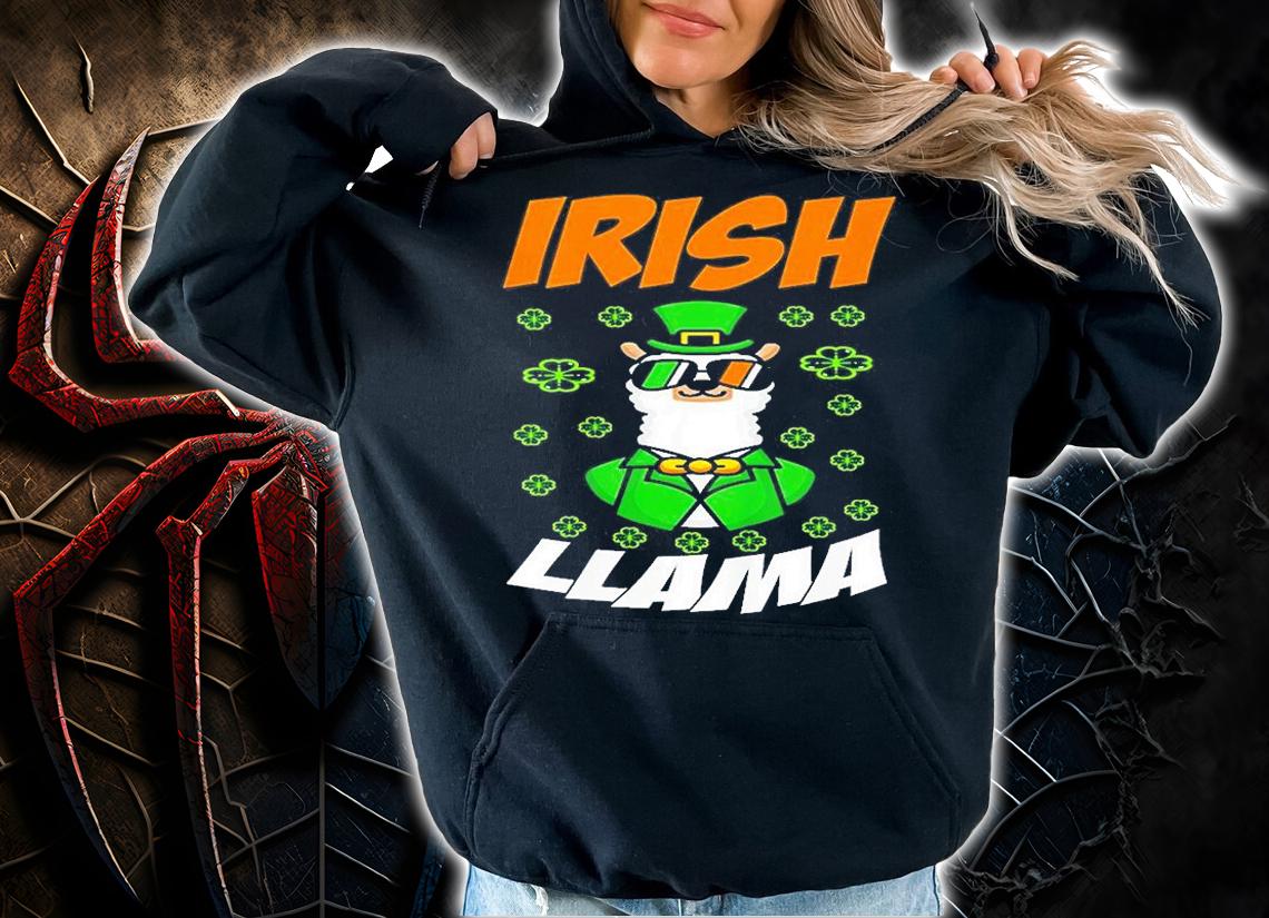 Irish Llama Alpaca Face Cute St Patrick's Day T-Shirt