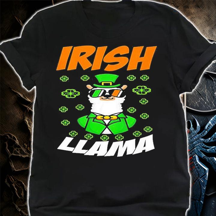 Irish Llama Alpaca Face Cute St Patrick's Day T-Shirt