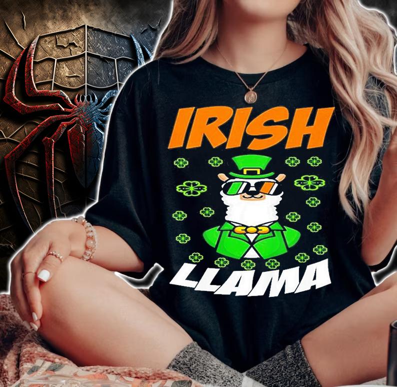 Irish Llama Alpaca Face Cute St Patrick's Day T-Shirt
