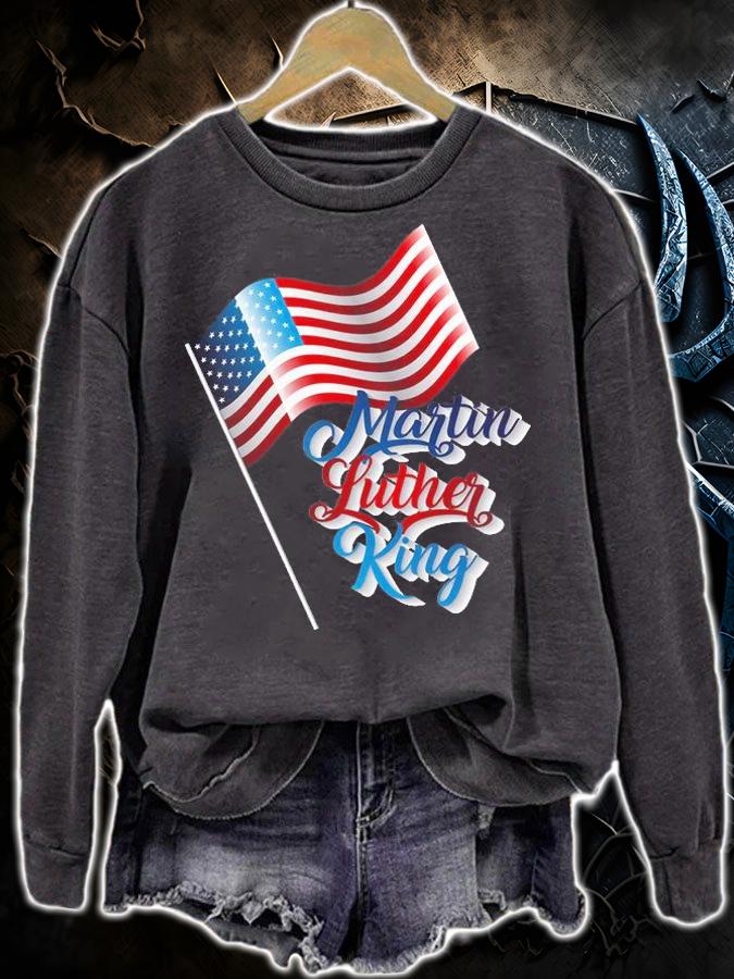 Martin Luther King Day MLK USA Flag T-Shirt sweatshirt