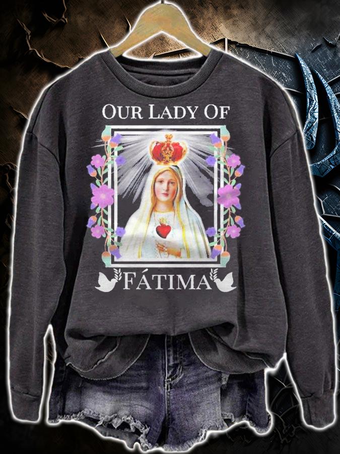 Our Lady Of Fatima Immaculate Heart Of Blessed Virgin Mary Pullover Shirt sweatshirt