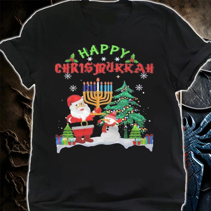 Santa Menorah Christmukkah X-Mas Christmas Hanukkah Shirt shirt