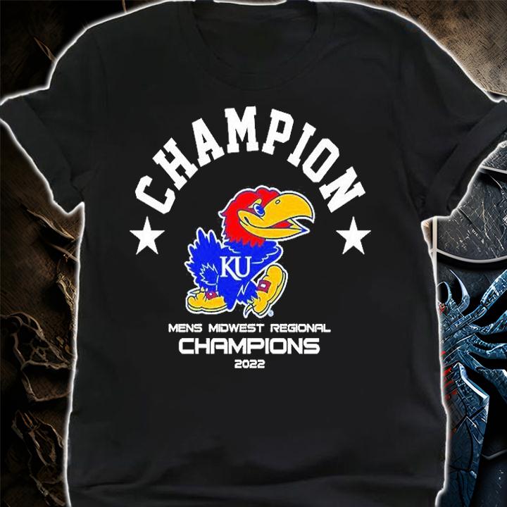 Kansas Jayhawks Men's Midwest Regional Ku Championship 2022 T-Shirt shirt