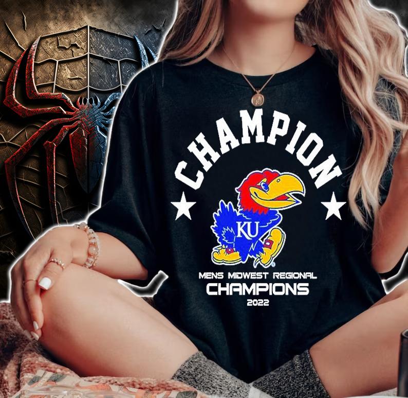 Kansas Jayhawks Men's Midwest Regional Ku Championship 2022 T-Shirt woman shirt