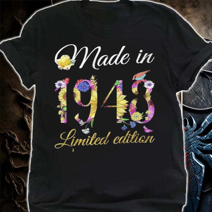 Made In 1948 Tee 73 Years Old Sunflowers Floral 73Rd Birthday Shirt shirt
