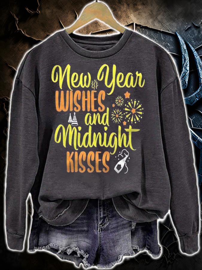 New Year Wishes And Midnight Kisses New Years Eve Party Shirt sweatshirt