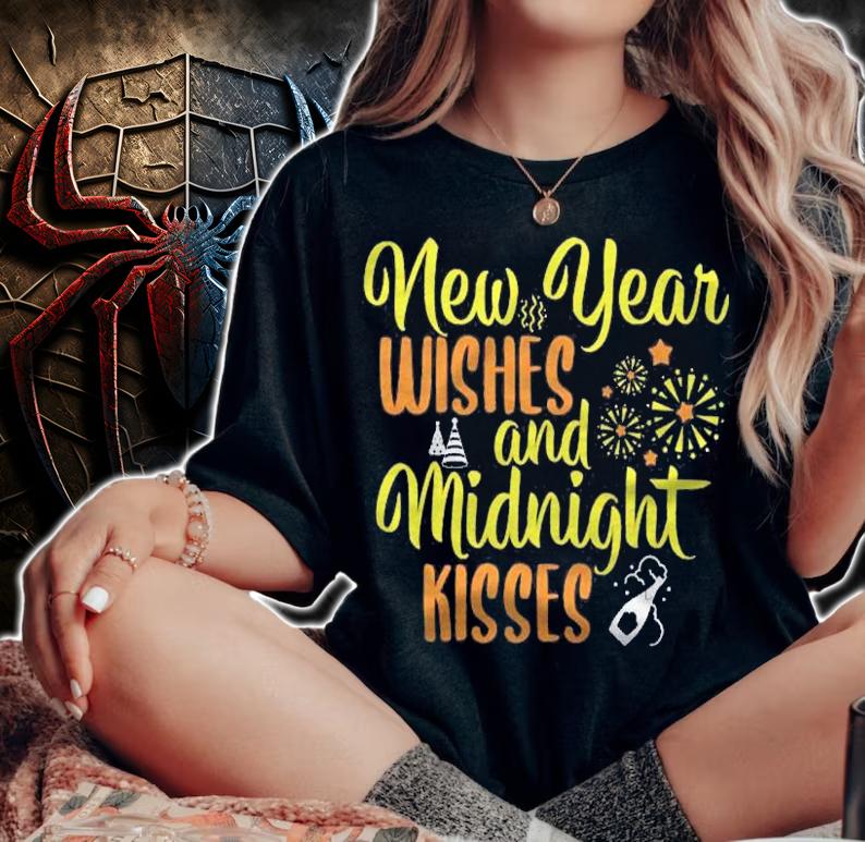 New Year Wishes And Midnight Kisses New Years Eve Party Shirt woman shirt
