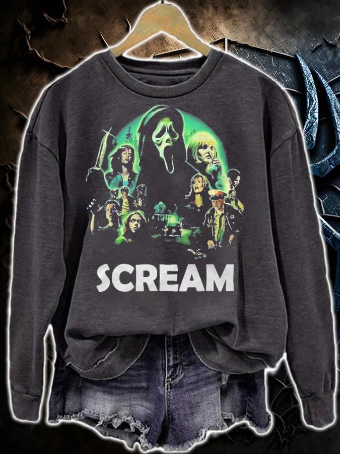 Scream Ghostface Creepy Halloween 80S Horror Movie Classic T-shirt sweatshirt