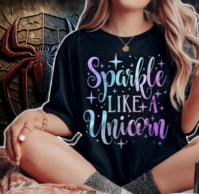 Sparkle Like A Unicorn Shirt Girls Purple Teal Blush Ombre Shirt woman shirt