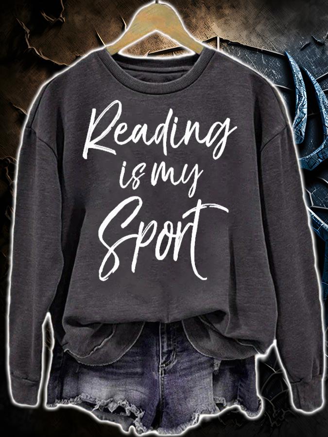 Womens Cute Reader Quote Gift For Book Lovers Reading Is My Sport Shirt sweatshirt