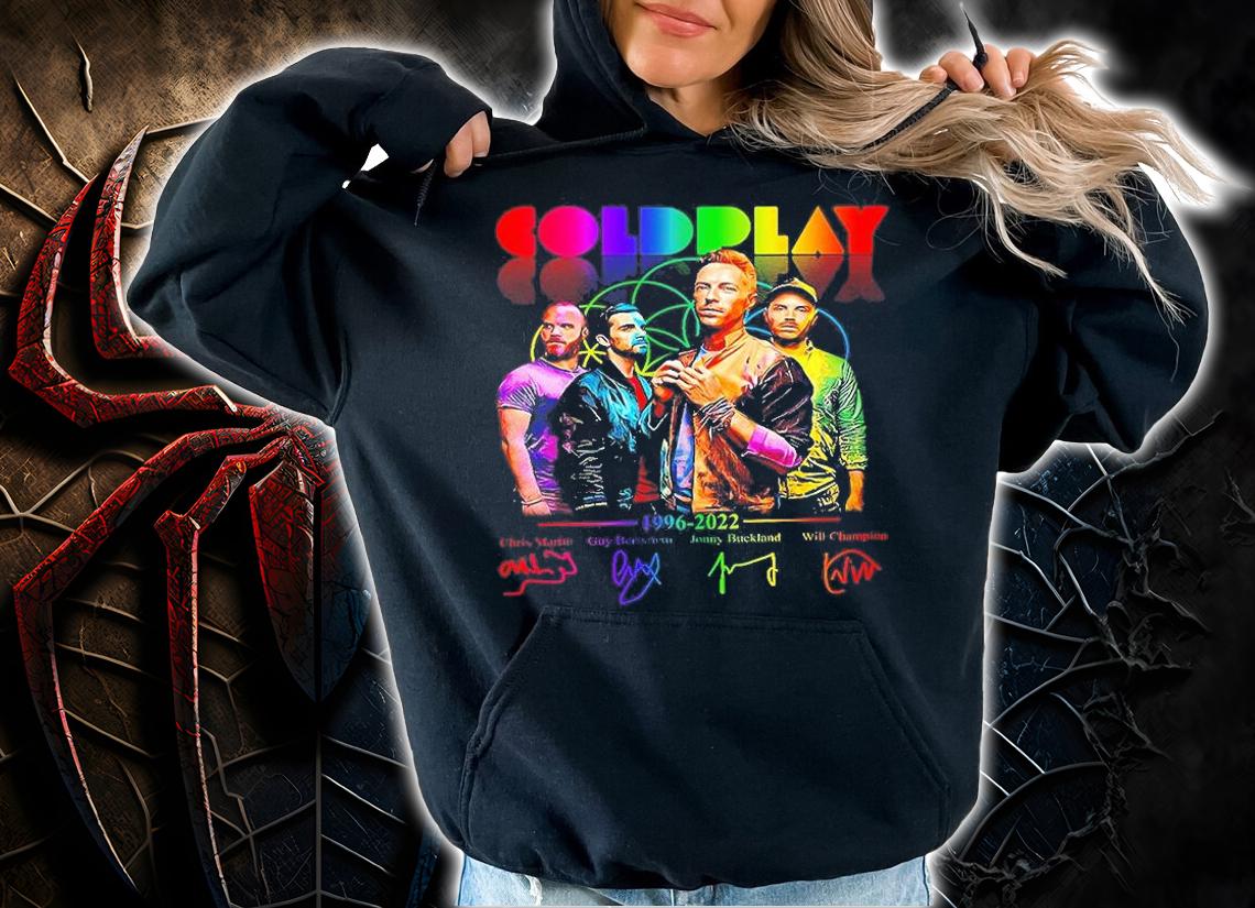 Coldplay Rock Band 1996 2022 Signatures T-Shirt