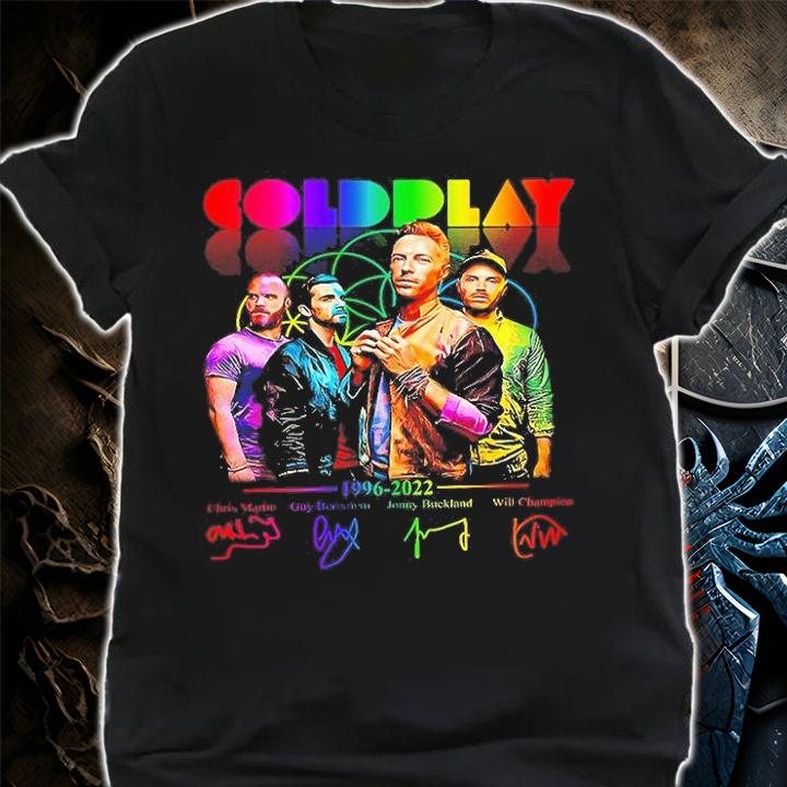 Coldplay Rock Band 1996 2022 Signatures T-Shirt