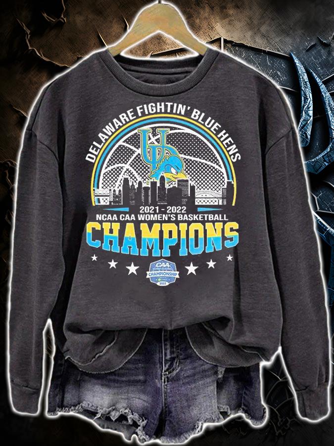Delaware Fightin_ Blue Hens 2022 NCAA CAA Women's Basketball Champions T-Shirt sweatshirt