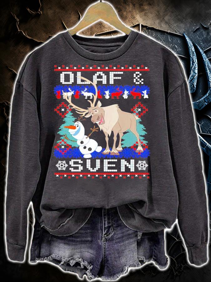 Disney Frozen Olaf And Sven Ugly Christmas Shirt
