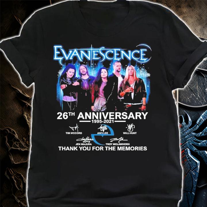 Evanescence 26th Anniversary 1995-2021 Signatures Thank You For The Memories Shirt shirt