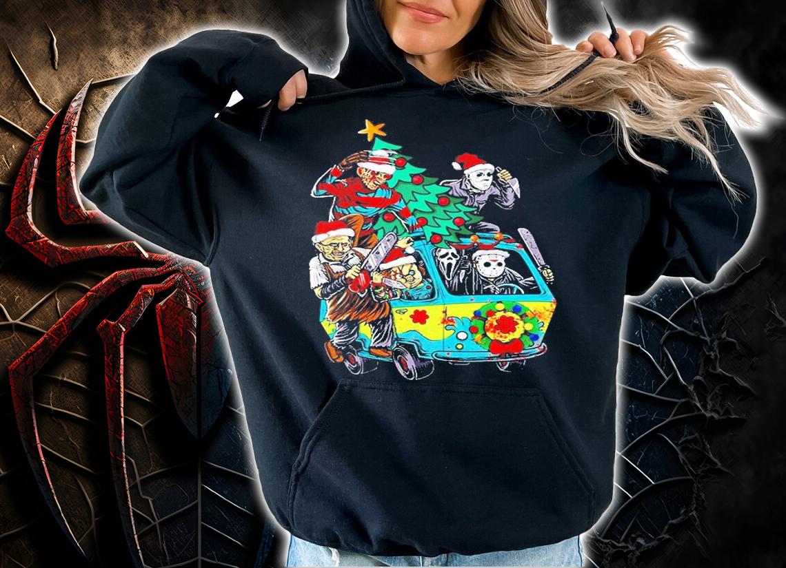 Funny Horror Character Movie Hippie Car Christmas T-shirt hoodie