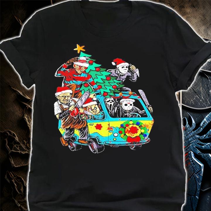 Funny Horror Character Movie Hippie Car Christmas T-shirt shirt