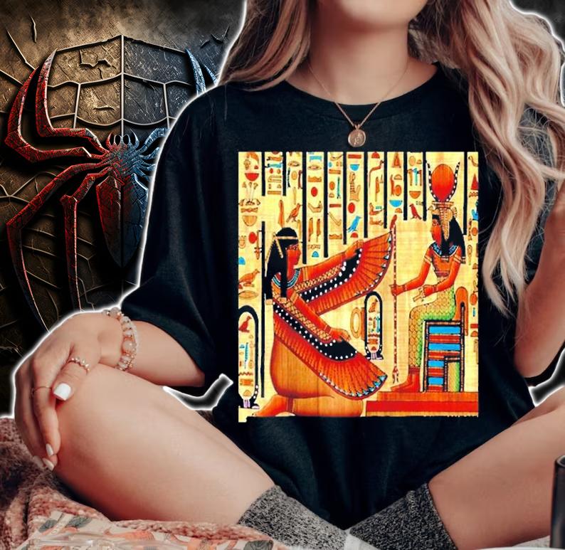 Goddess Isis Ancient Kemet Egyptian Royalty Pharaoh Raglan Baseball Tee T-Shirt woman shirt