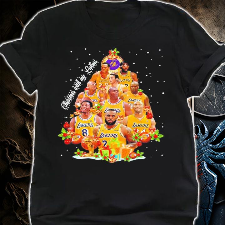 Los Angeles Lakers Christmas With My Lakers Christmas Tree Shirt shirt