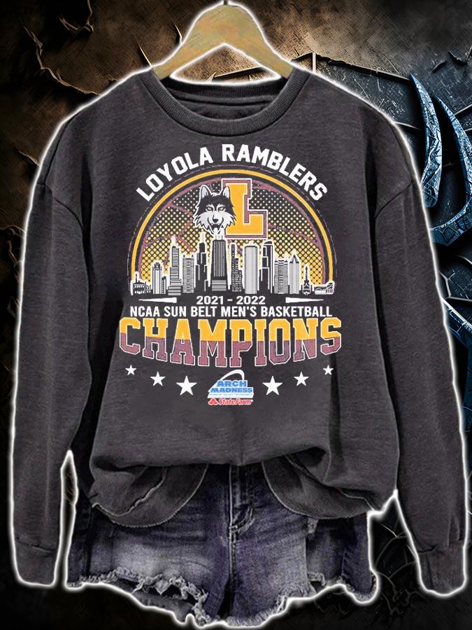 Loyola Ramblers 2021 2022 NCAA Missouri Valley Men's Basketball Champions T-Shirt sweatshirt