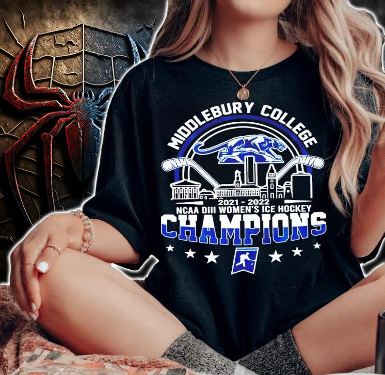 Middlebury College NCAA DIII Women's Ice Hockey Champions 2021-2022 Shirt