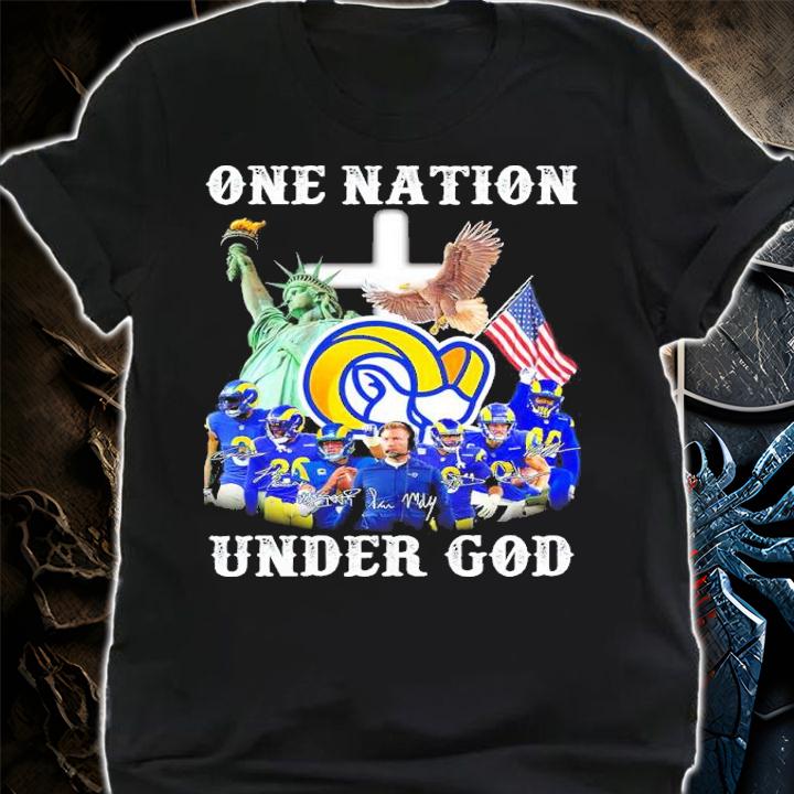 Official Los Angeles Rams One Nation Under God Signatures Shirt shirt