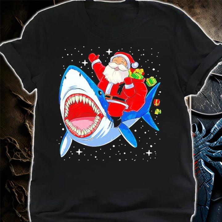 Santa Claus Ride Shark Christmas Shirt